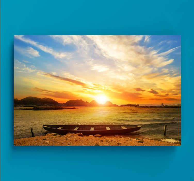 Quadro paesaggio tramonto sull'acqua - TenStickers