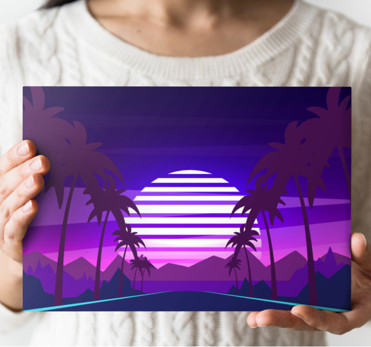 Quadro paesaggio tramonto tropicale - TenStickers