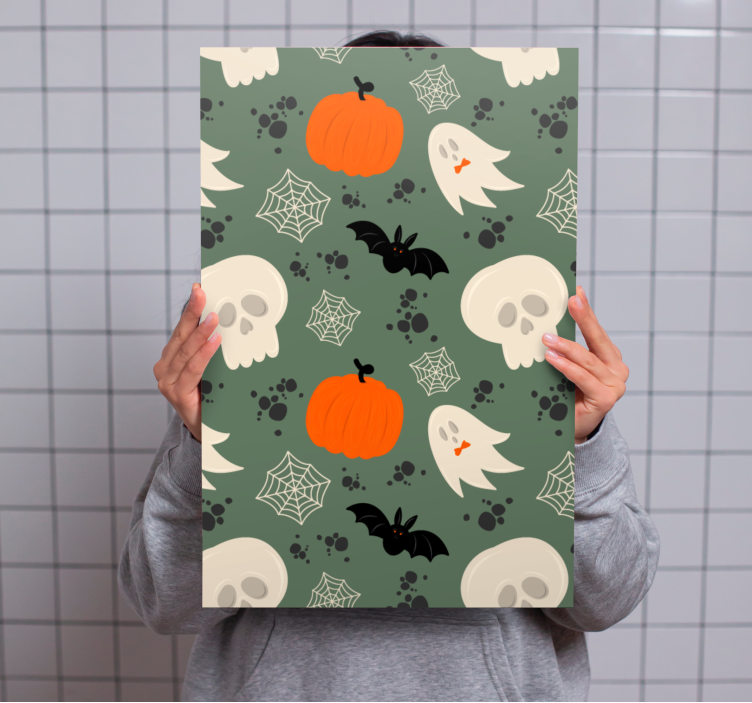 Dipinto dinosauri elementi a tema halloween - TenStickers