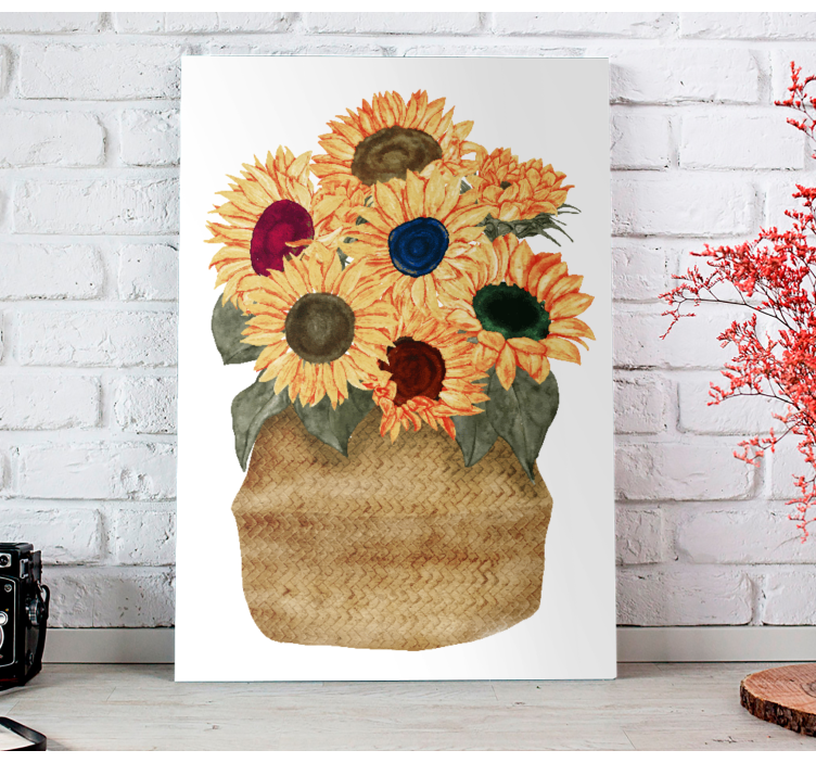 Dipinto fiori e piante bouquet di girasoli - TenStickers