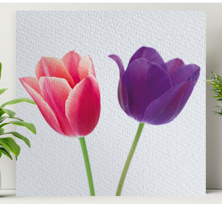 Dipinto fiori e piante composizione di tulipani - TenStickers