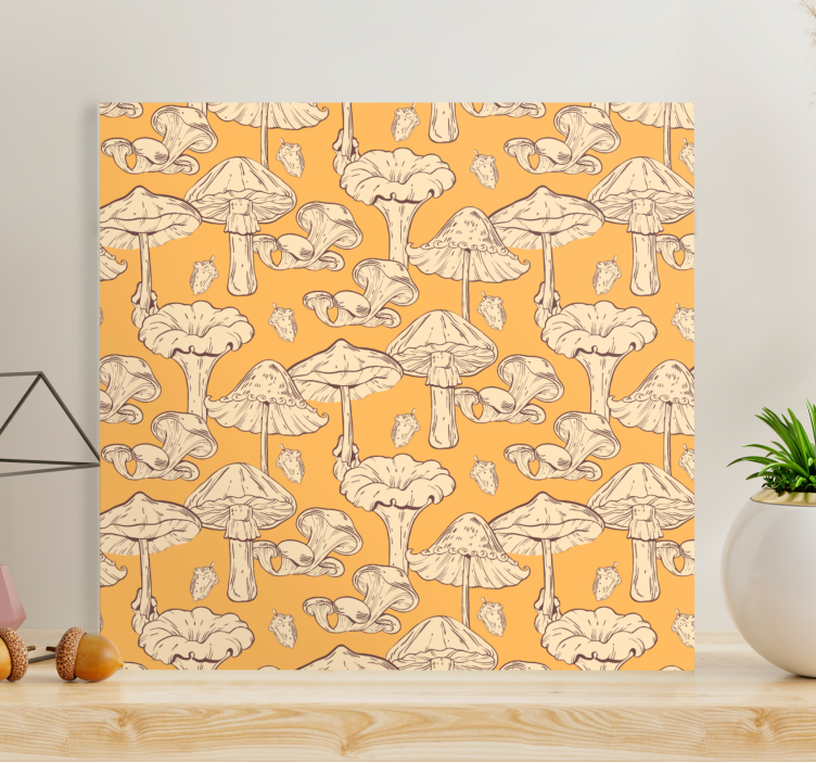 Dipinto fiori e piante creazione motivo fungo - TenStickers