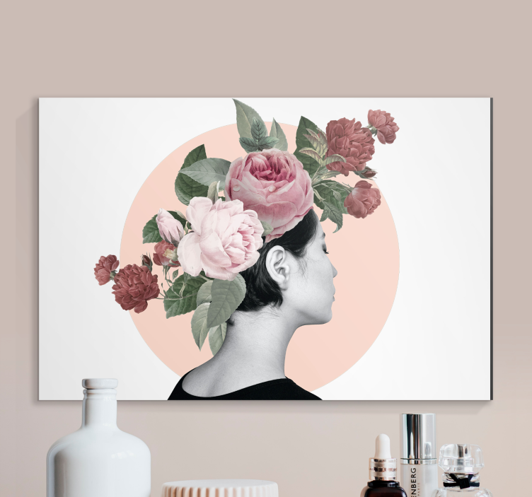 Dipinto fiori e piante insieme per capelli floreali - TenStickers