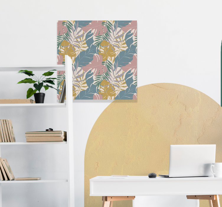 Dipinto fiori e piante motivi foglie tropicali - TenStickers