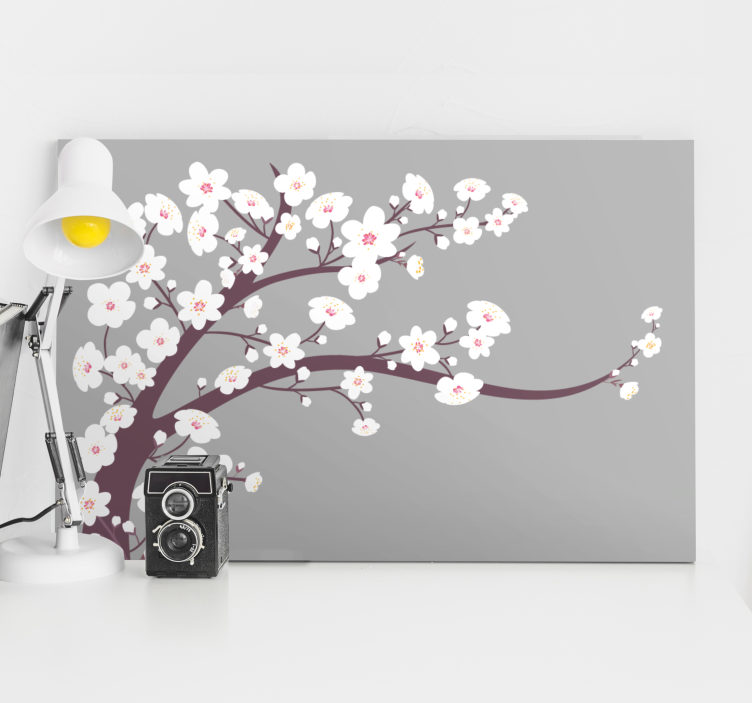 Dipinto fiori e piante stelo di fiori di sakura - TenStickers