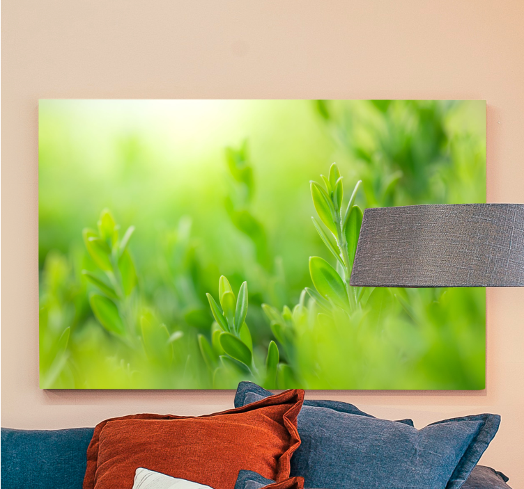 Dipinto fiori e piante verdeggiante in primo piano - TenStickers