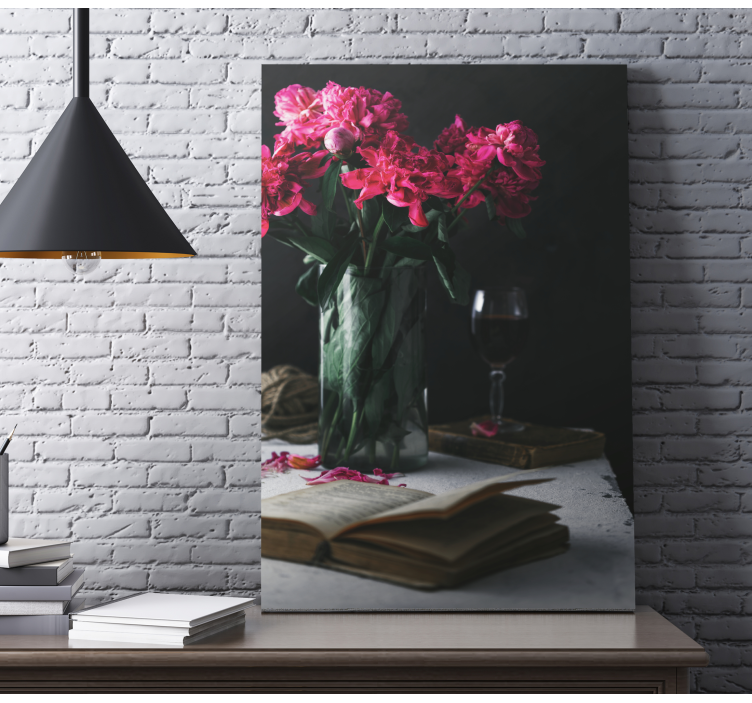 Quadro frutta e natura morta Bicchiere di vino e vaso - TenStickers