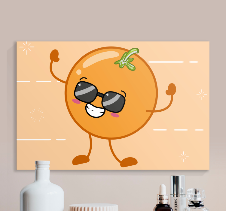 Dipinto frutta e natura morta figura arancione gioiosa - TenStickers