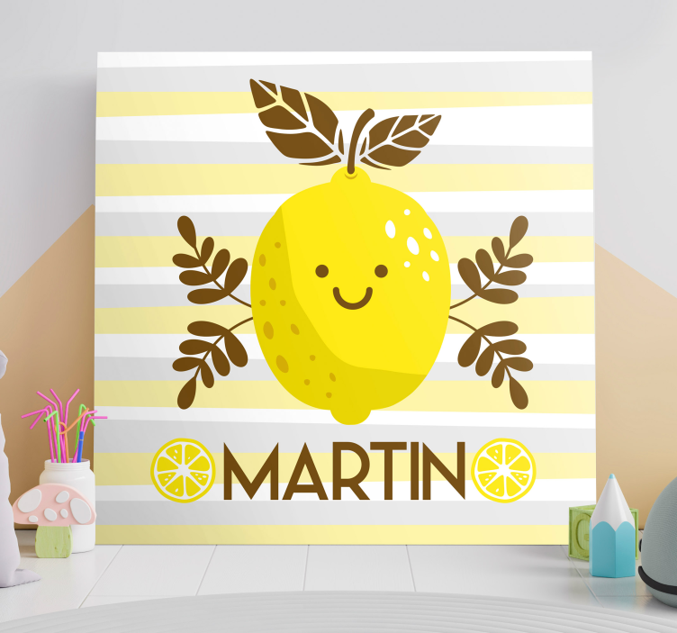 Dipinto frutta e natura morta limone sorridente - TenStickers