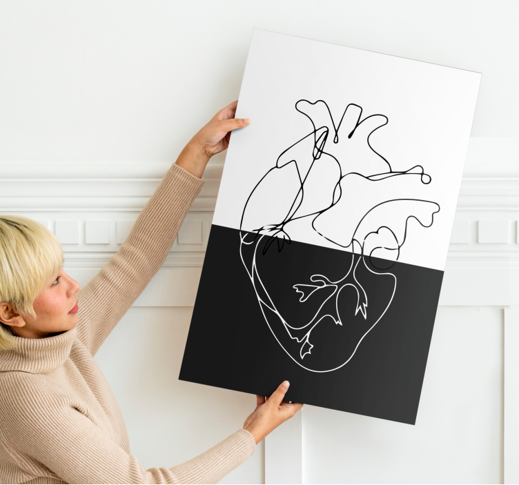 Quadro con cuore stile line art - TenStickers