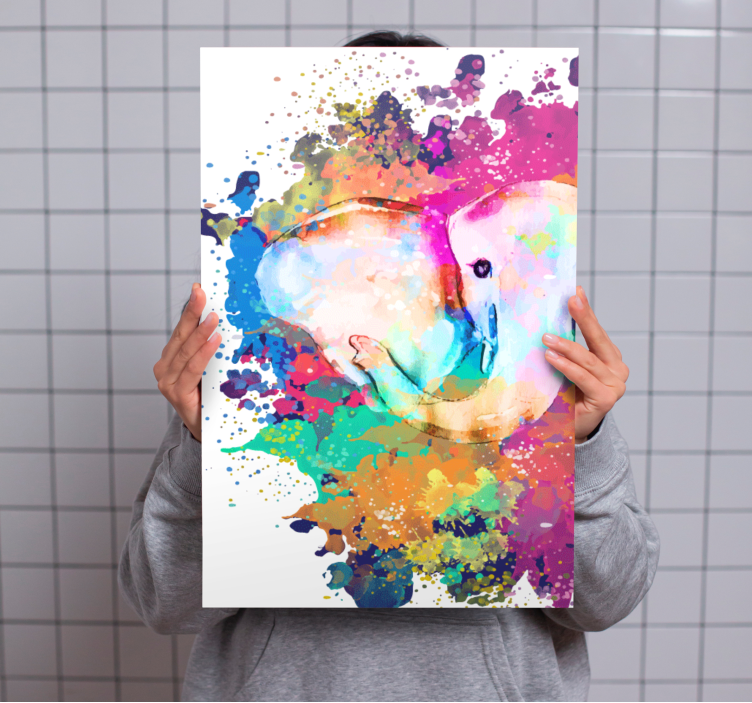 Quadro con elefante multicolore - TenStickers