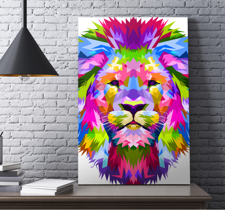 Quadro con leone colorato - TenStickers