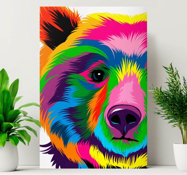 Quadro con l'orso multicolore - TenStickers