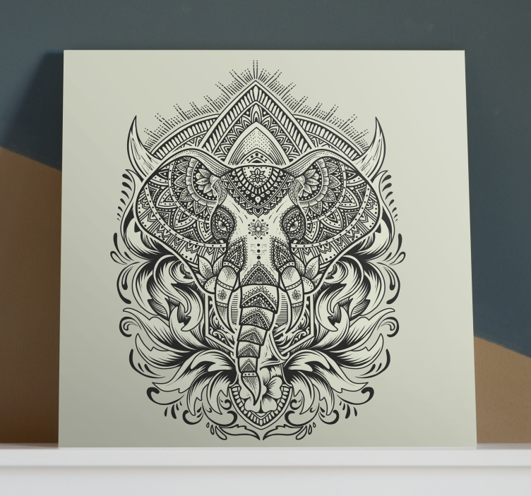 Quadro effetto mandala con elefante - TenStickers