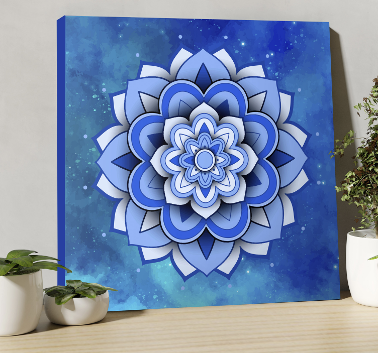 Quadro mandala Mandala floreale blu - TenStickers