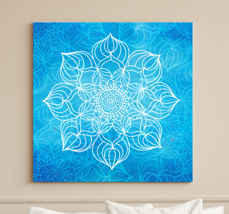 Quadro mandala Schizzi di vernice blu - TenStickers
