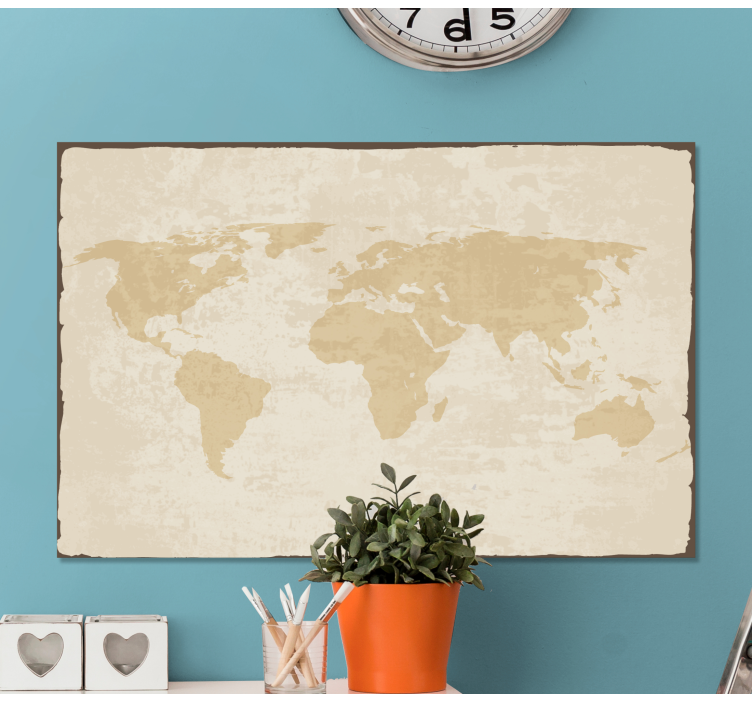 Quadro mappamondo Vintage bianco e beige - TenStickers