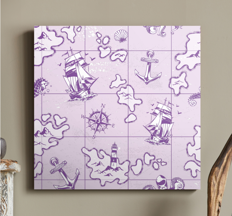 Dipinto marinaio bussola nautica vintage - TenStickers