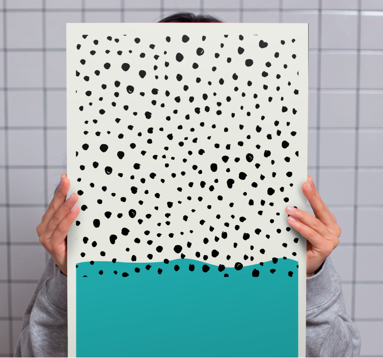 Quadro moderno motivo a pois color acqua - TenStickers