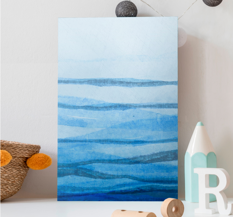 Quadro moderno Stipe effetto ombre in tonalità blu - TenStickers