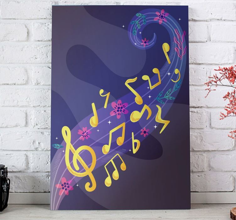 Quadro musicale fiorire melodico - TenStickers