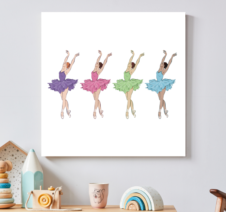 Quadro con ballerine colorate - TenStickers