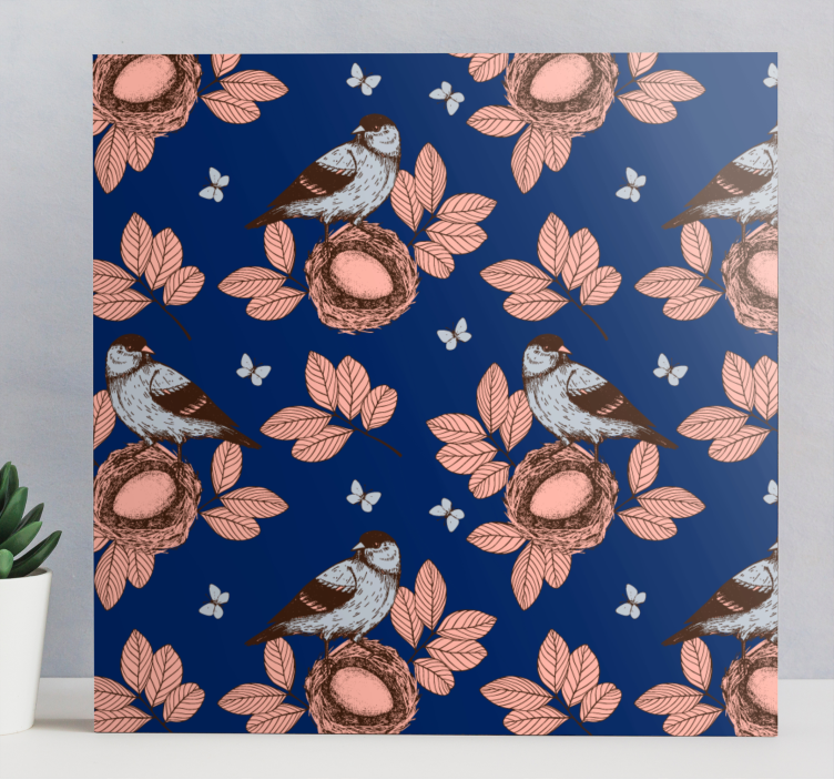 Quadro con uccelli nidificare insieme - TenStickers