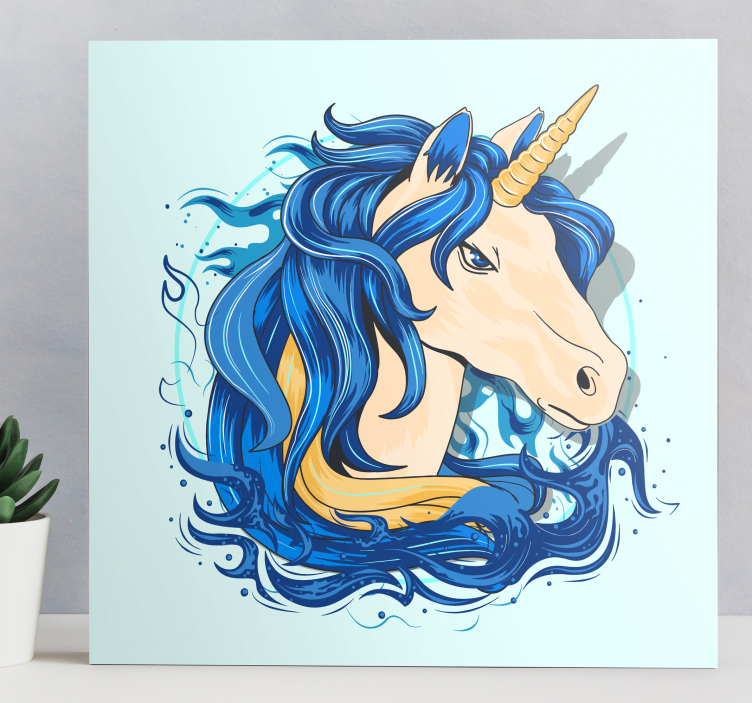 Quadro unicorno Veri unicorni nei toni del blu - TenStickers