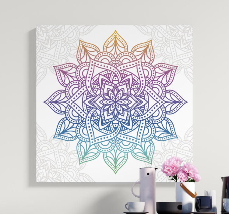 Dipinto zen mandala botanico intricato - TenStickers