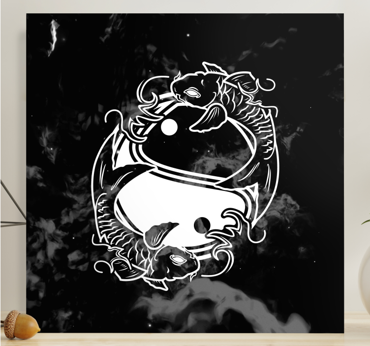 Quadro zen Yin yang equilibrio pesce - TenStickers