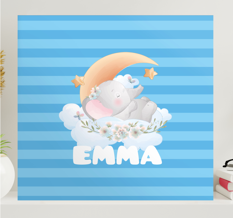 Quadri cameretta neonato sogni di elefante che dorme - TenStickers