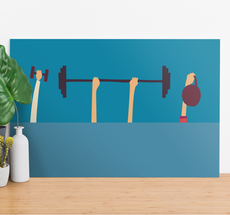 Quadri sportivi attrezzatura fitness mani - TenStickers