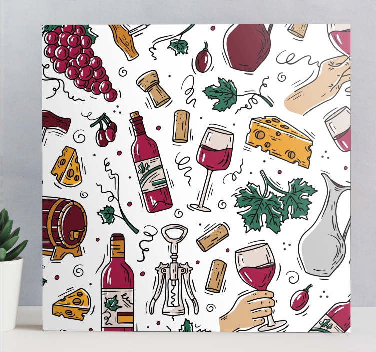Quadri sportivi divertimento di degustazione vini - TenStickers