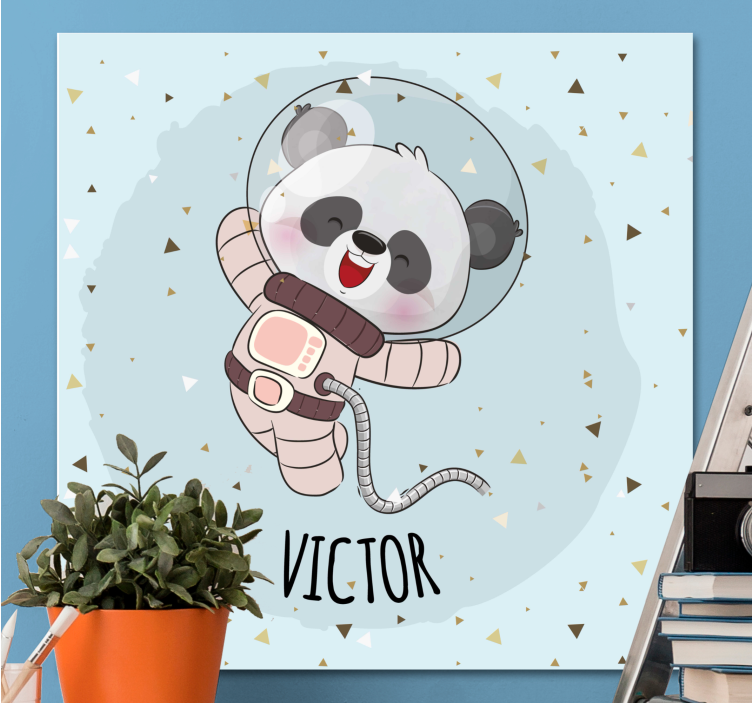 Quadro 3d panda spaziale allegro - TenStickers