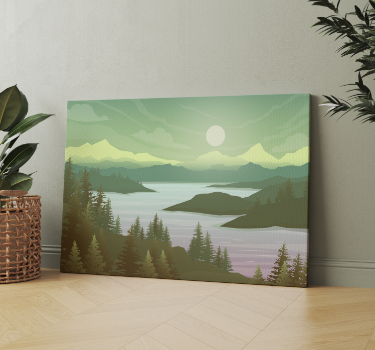 Quadro con alberi Fiume e natura - TenStickers