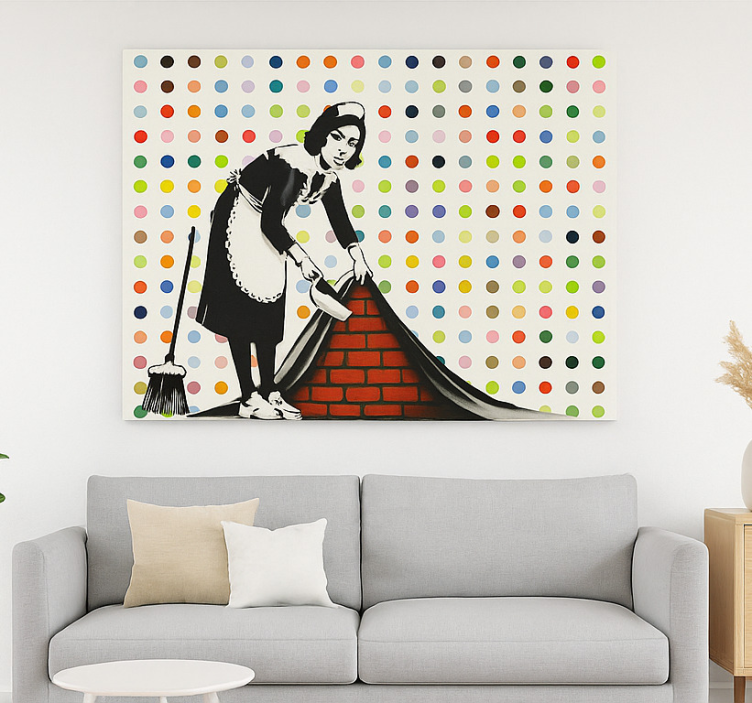 Dipinto arte colorato spazzare sotto il tappeto - TenStickers