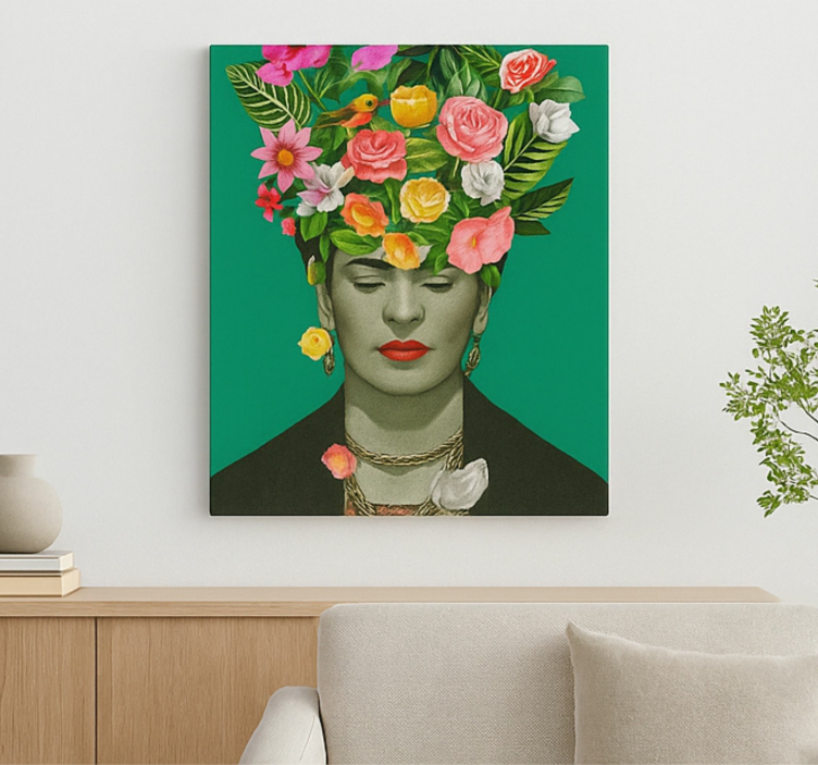 Dipinto arte frida kahlo fiori colorati - TenStickers