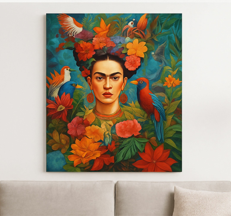 Dipinto arte frida kahlo uccelli esotici - TenStickers