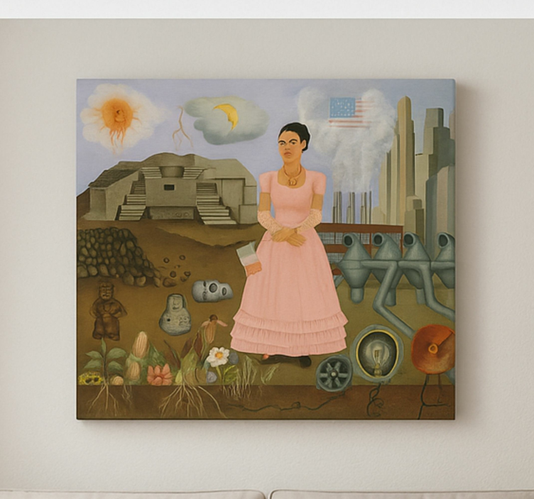 Dipinto arte frida khalo al confine - TenStickers