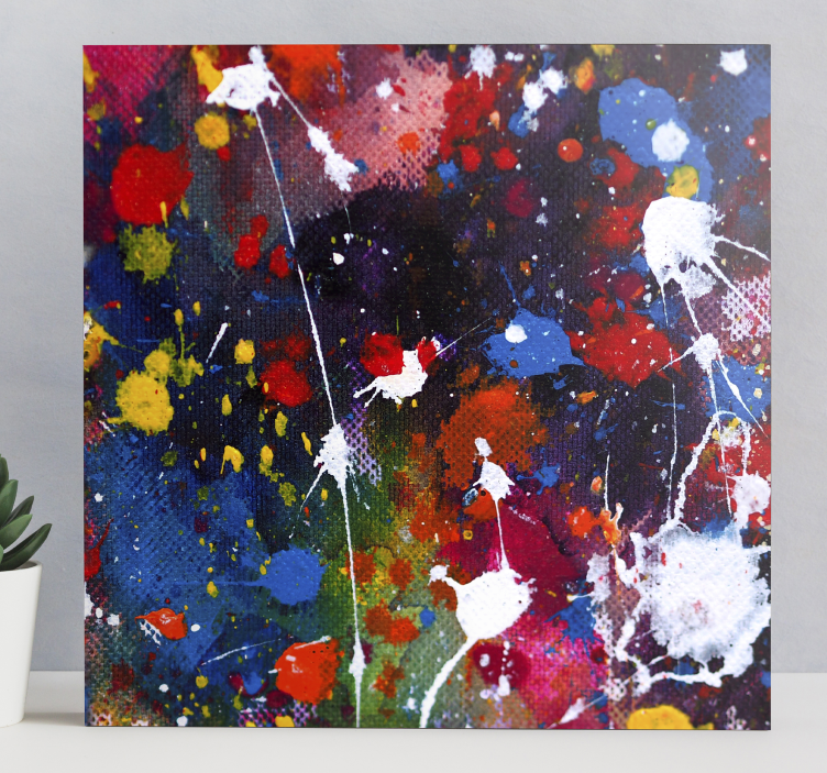 Quadro astratto motivi di schizzi colorati - TenStickers