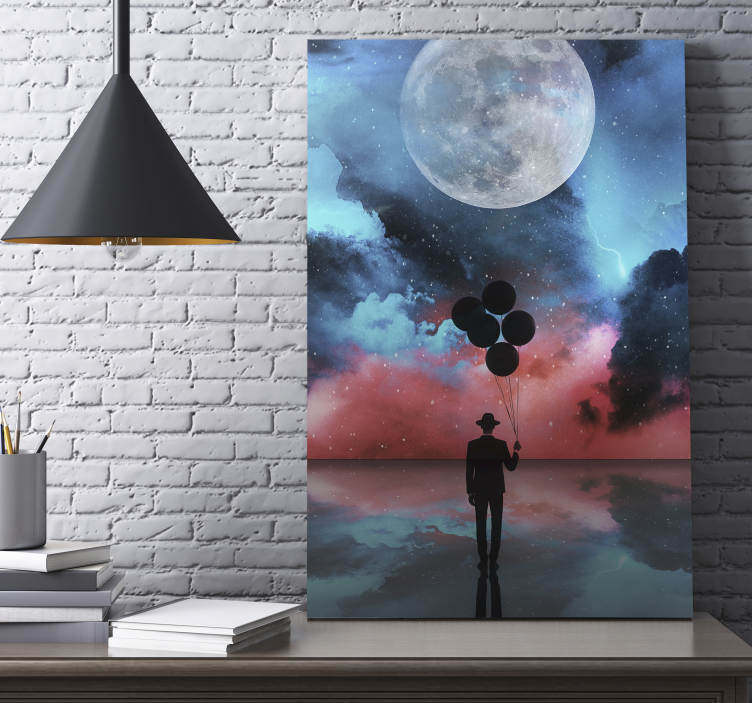 Quadro astratto palloni silhouette misteriosi - TenStickers