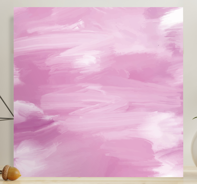 Quadro astratto pennellate rosa chiaro - TenStickers