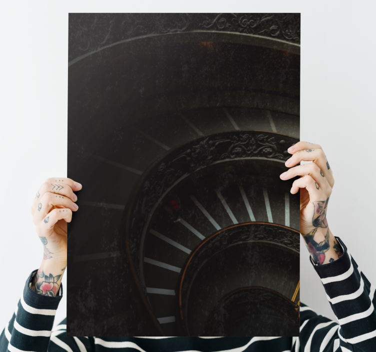 Quadro astratto profondità della scala a spirale - TenStickers