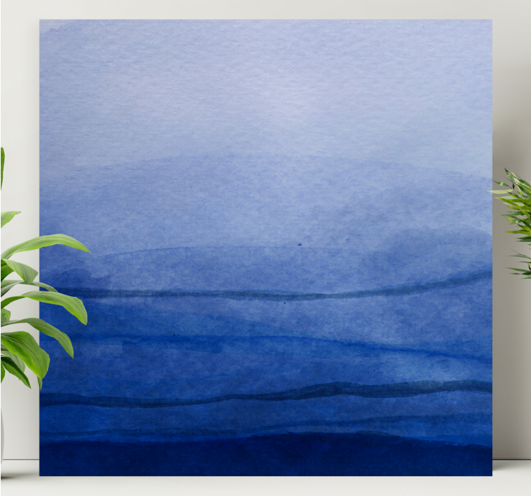 Quadro astratto tonalità blu stratificate - TenStickers