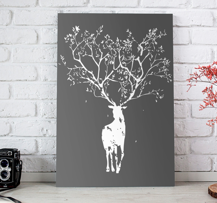 Quadro con cervo Albero cervo - TenStickers