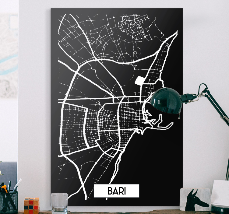 Quadro città e paesi Bari stampa mappamondo - TenStickers