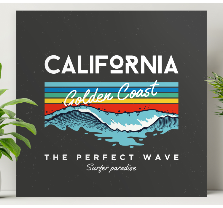 Quadro città e paesi onde da surf in california - TenStickers
