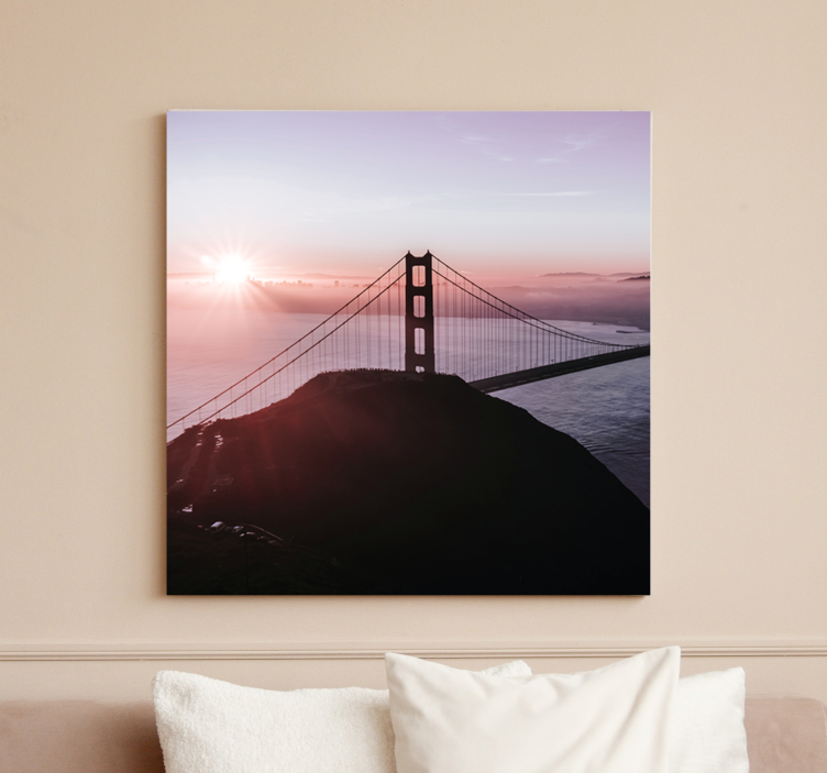 Quadro città e paesi ponte di golden gate - TenStickers