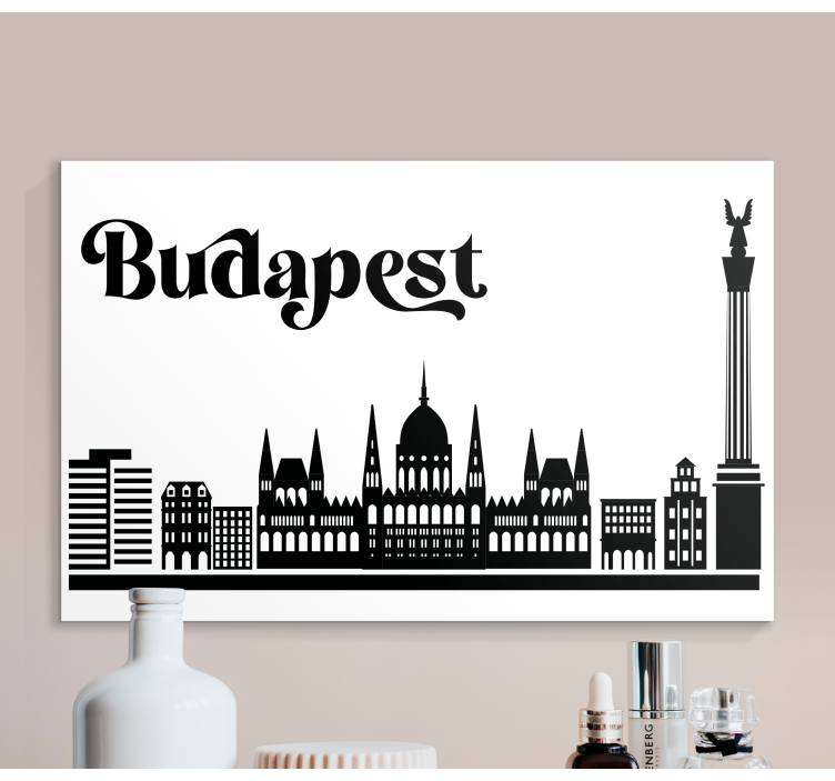 Quadro città e paesi skyline di budapest - TenStickers