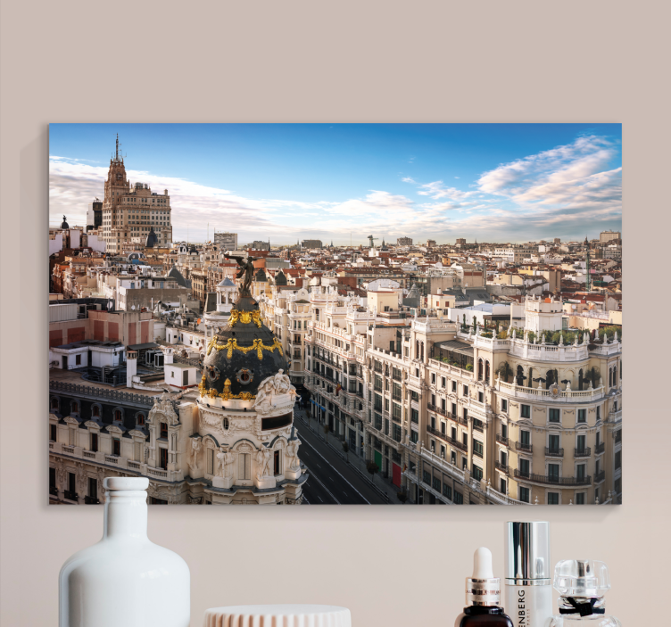 Quadro città e paesi vista skyline di madrid - TenStickers
